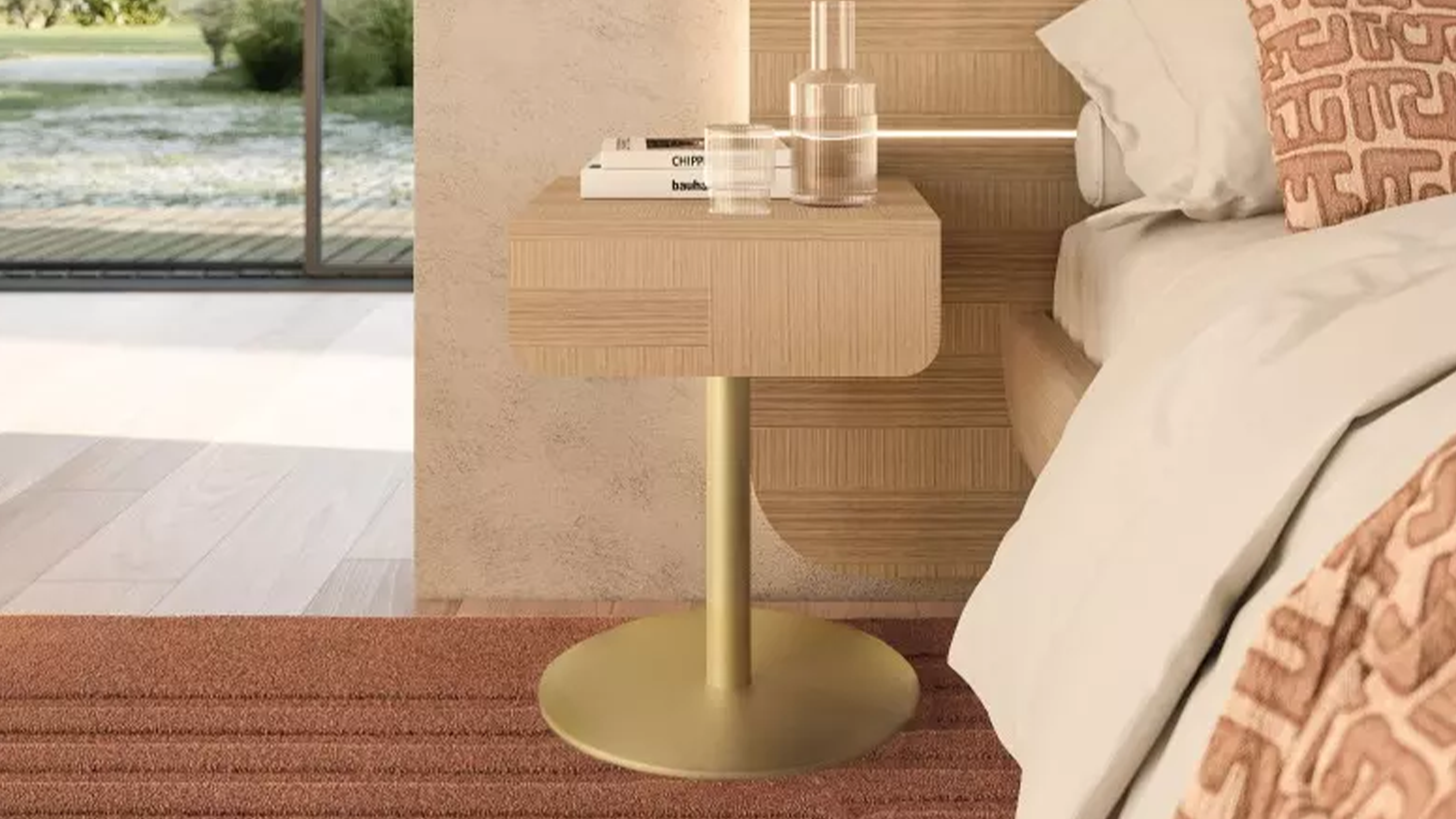 Collection Majestic - Table de chevet 1 tiroir sur pied