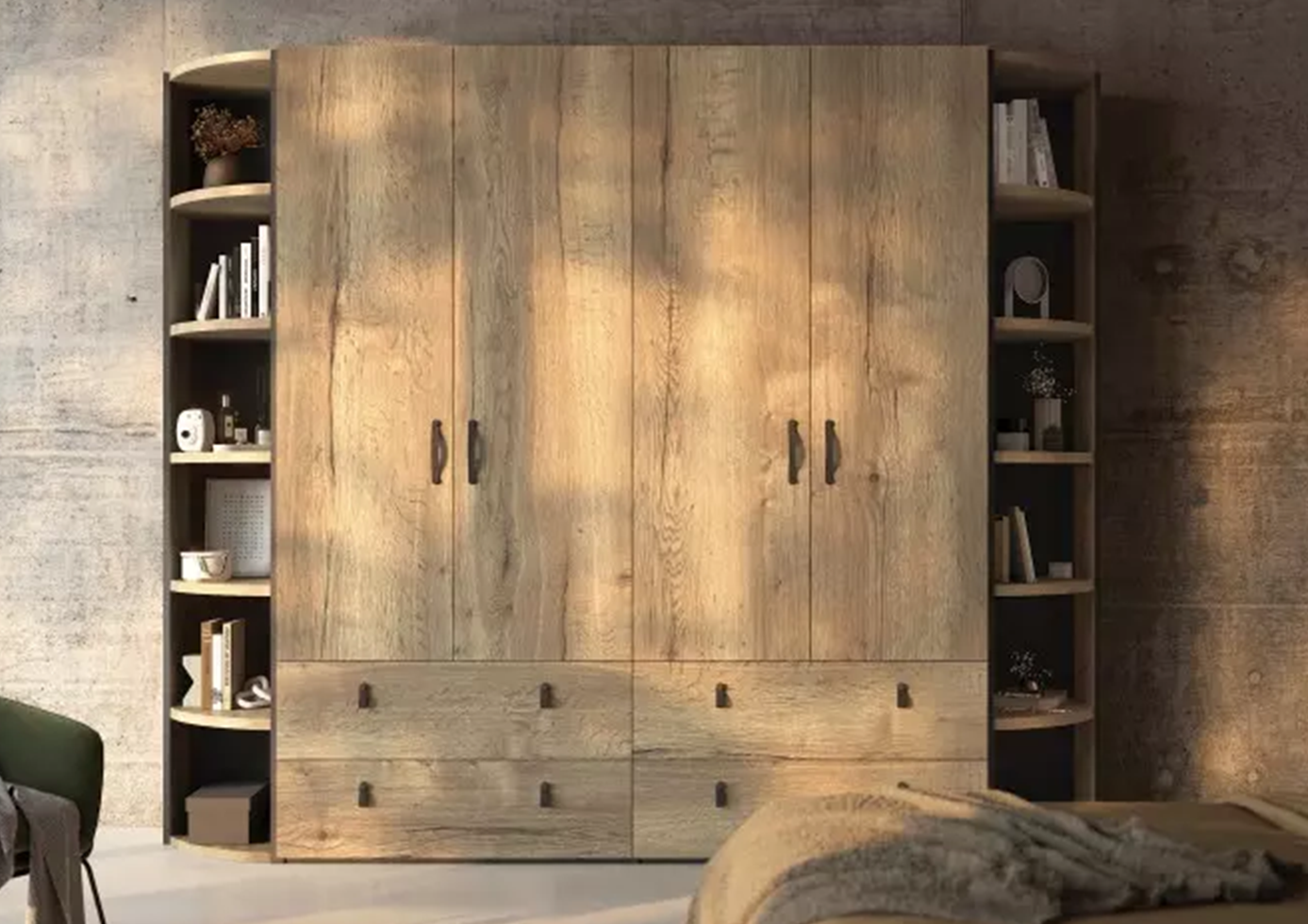 Opera - Armoire dressing 2 portes battantes et tiroirs